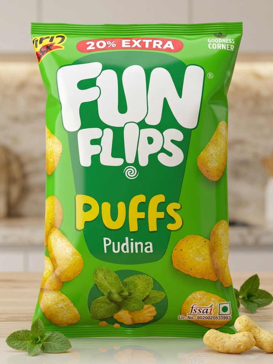 Gokul Superstore - Fun Flips Puffs - Pudina/Mint 70g
