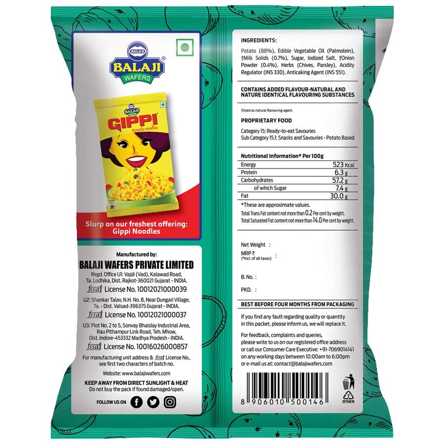 Gokul Superstore - Balaji Crunchem Cream & Onion